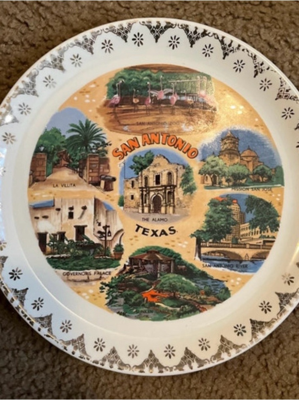 Vintage San Antonio decor plate